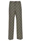 Ambush Check Print Cotton Trousers With Concealed Closure In Multicolor