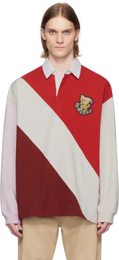 Ambush Multicolor Panelled Rugger Polo In Red