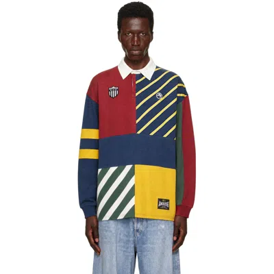 Ambush Multicolor Patchwork Rugby Polo In Brown