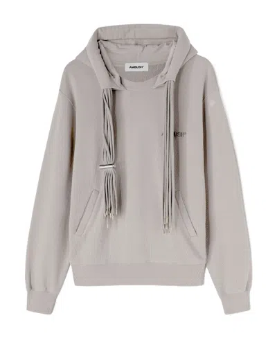 Ambush Multicord-drawstring Cotton Hoodie In Gray