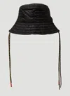 Ambush Black Bucket Hat With Colored Drawstring In Black