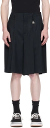 Ambush Navy Pleated Shorts In Navy