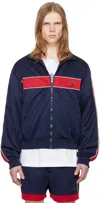 Ambush Stripe-trim Track Jacket In Navy/red