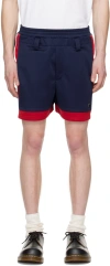Ambush Navy Track Shorts In Navy/red