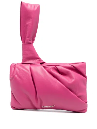 Ambush Twisted Knot Handle Mini Wrist Clutch In Purple