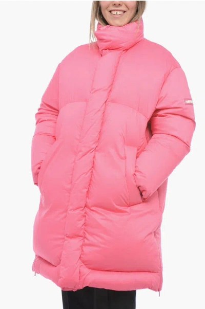Ambush Nylon Oversized Down Jacket With Flush Pockets In Pink