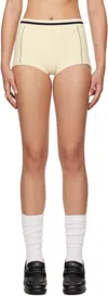 Ambush Off-white Contrast Stitch Culotte Shorts In Tofu