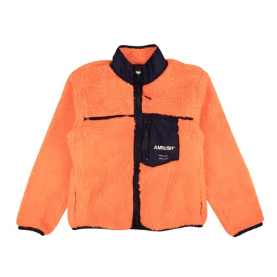Ambush Orange Navy Trim New Fleece Logo Jacket In Pink