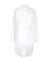 Ambush Oversized Waist-tie Shirt Dress In White