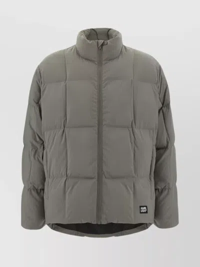 Ambush Padded Jacket With Quilted Pattern And Zip Pockets In Gray