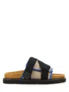 Ambush Leather Padded Slides In Multi