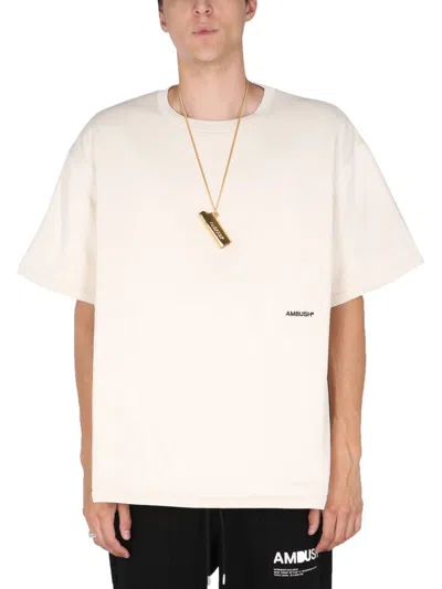 Ambush Padded T-shirt With Embroidered Logo In Ivory