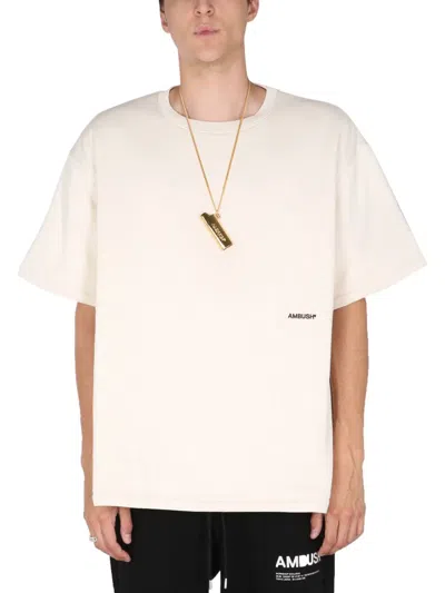 Ambush Padded Cotton With Embroidered Logo T-shirt In White