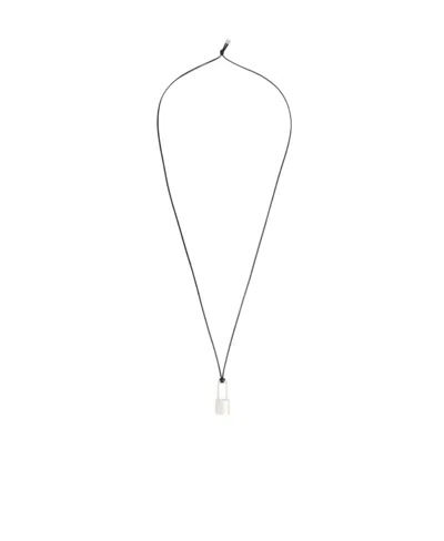 Ambush Padlock Detail Necklace In White