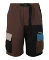 Ambush Colorblock Cargo Bermuda Shorts In Brown