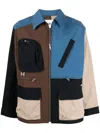 Ambush Panelled Worker Jacket In Brown