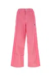 Ambush Elastic Waist Wide-leg Cotton Trousers In Pink