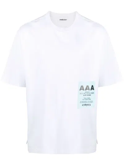 Ambush Pass-print Oversized T-shirt In White