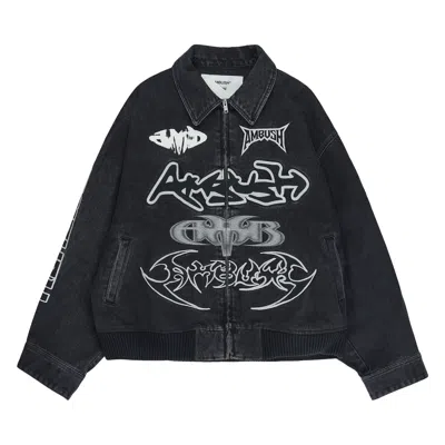 Pre-owned Ambush Patch Denim Bomber Jacket 'black' | Men's Size S