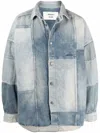 Ambush Patchwork Denim Shirt In 蓝色