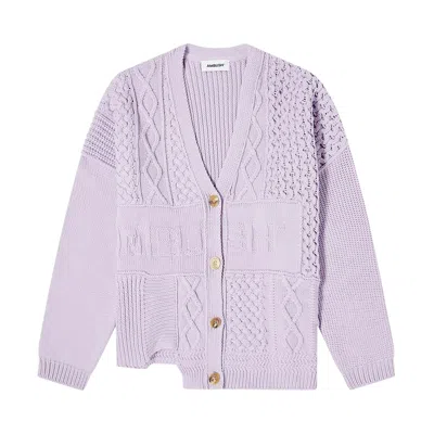 Pre-owned Ambush Patchwork Knit Cardigan 'lavender' | Purple | Women's Size Xs