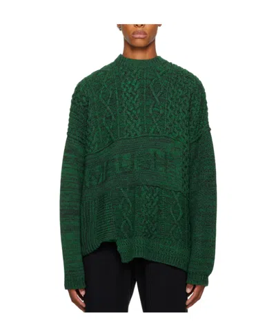 Ambush Patchwork Knitted Jumper In Green