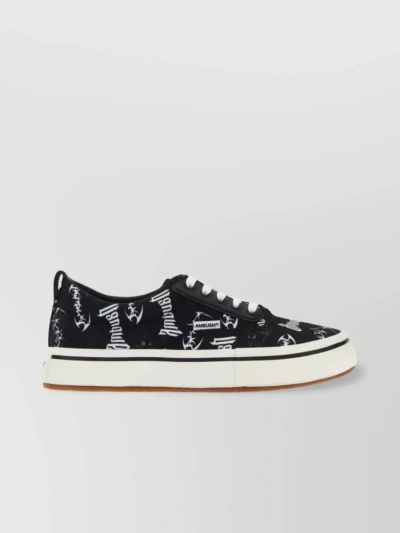 AMBUSH PATTERNED CANVAS SNEAKERS WITH CONTRAST SOLE
