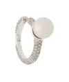 Ambush Pearl Crystal Ring Earrings In White