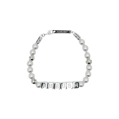 Pre-owned Ambush Pearl Letterblock Bracelet 'silver' | Men's Size 1