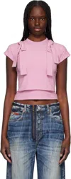 Ambush Pink Layered Ribbon Baby T-shirt In 53 Pink