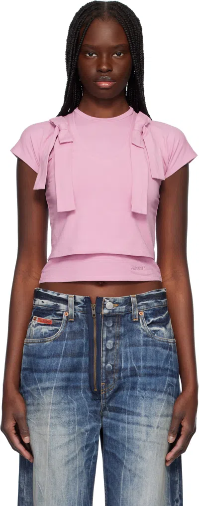 Ambush Pink Layered Ribbon Baby T-shirt In 53 Pink
