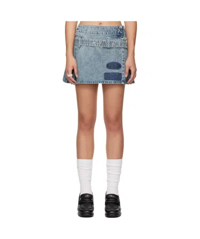 Ambush Pleated Denim Miniskirt