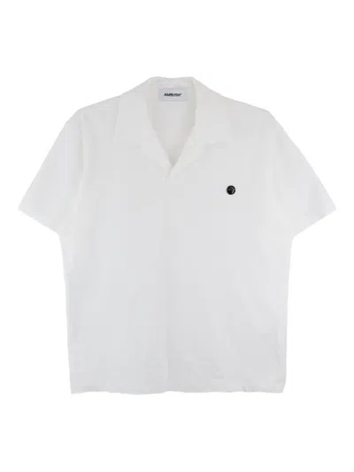 Ambush Polo-collar Short-sleeve T-shirt In White