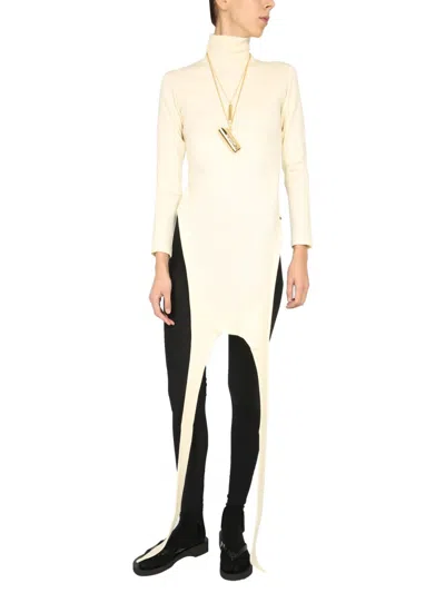 Ambush Polo Neck Apron Sweater In White