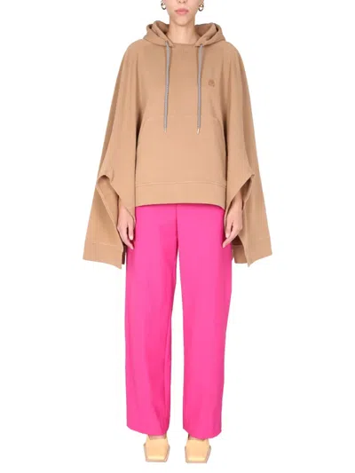 Ambush Poncho Sweatshirt With Embroidered Logo In Brown