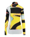 Ambush Printed Turtleneck Sweater In Yellow