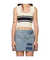 Ambush Off-white Destroyed Rib Round Neck Vest In Multicolor