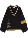 Ambush Black Destroyed Rib Knit Sweater In Black
