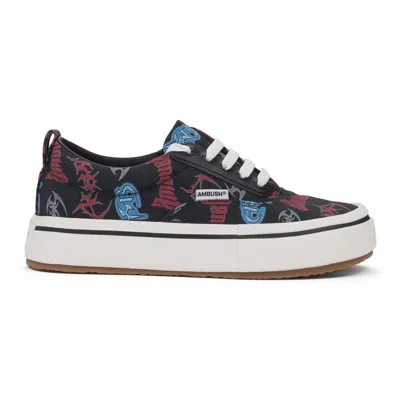 Ambush Red Vulcanized Lace Up Canvas Sneakers