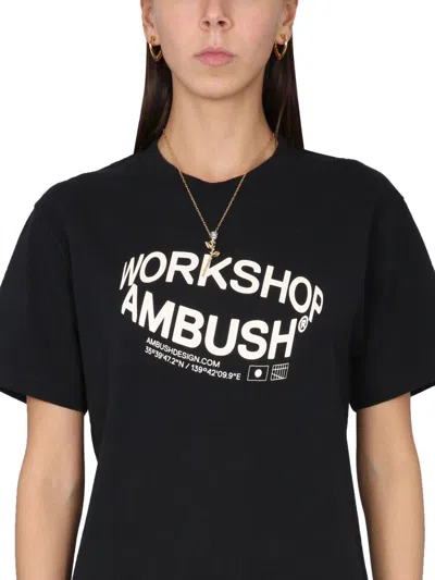 Ambush Logo Cotton T-shirt In Black