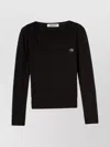 Ambush Ribbed Double Layer Top In Black