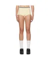 Ambush Off-white Contrast Stitch Culotte Shorts In Yellow
