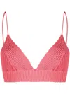 Ambush Ribbed-knit Slip-on Bralette In Pink