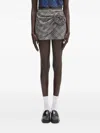 Ambush Rose-appliqué Plaid Skirt In Gray
