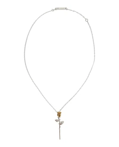 Ambush Rose Charm Necklace In Metallic