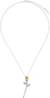 Ambush Silver Rose Charm Necklace In White