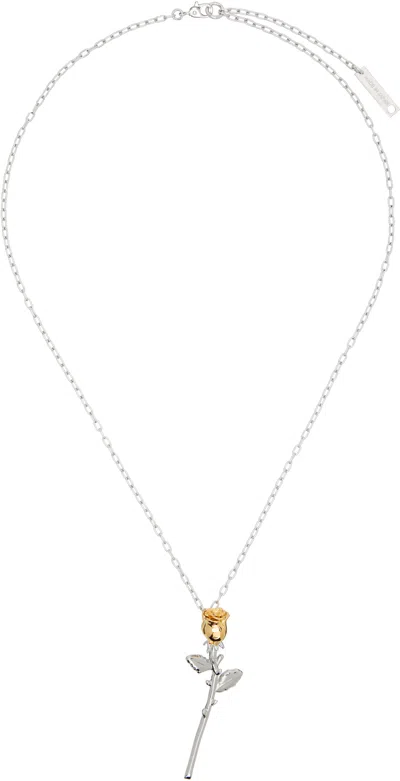 Ambush Silver Rose Charm Necklace In 05 Silver