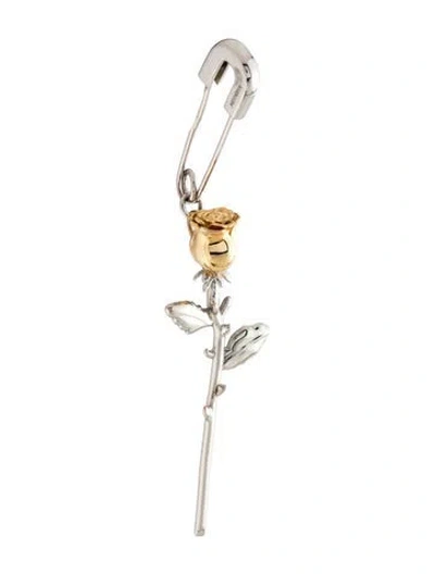 Pre-owned Ambush Rose Charm Safety Pin Mono Single Earring In Multicolor