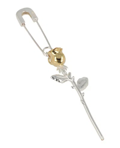 Ambush Rose Charm Single Earring In Metallic