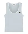 Ambush Round-neck Logo-plaque Top In White